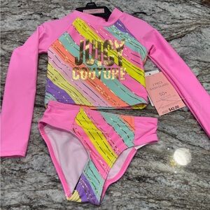 Juicy Couture Kids Swim Rashguard - Pink and Multicolor SPF50+ NWT Size 12 month